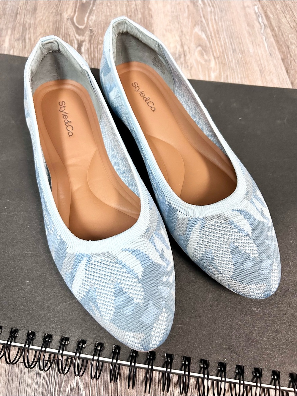 STYLE & CO ✈️ Woven Blue Camouflage Flats - Size 7